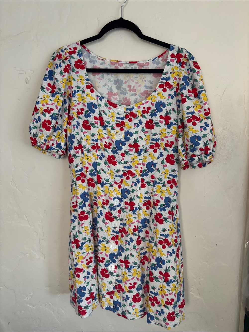 Floral Button-Front Summer Dress in Multicolor